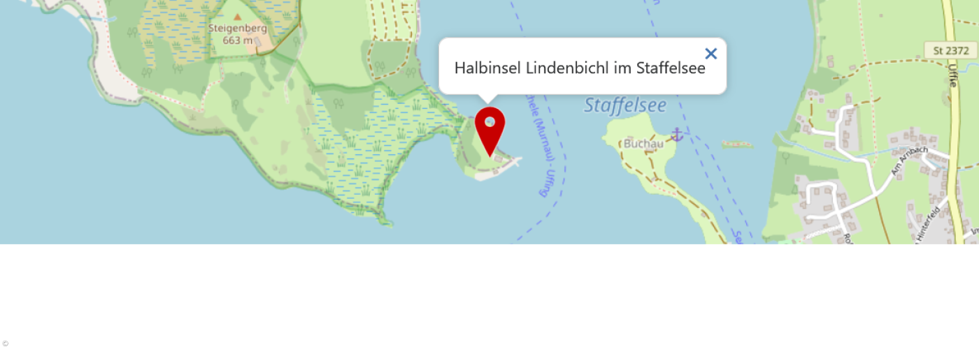 Halbinsel Lindenbichl im Staffelsee auf der Landkarte