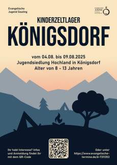Flyer für das Kinderzeltlager Königsdorf 2025