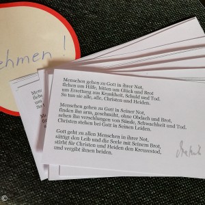 Text von Dietrich Bonhoeffer